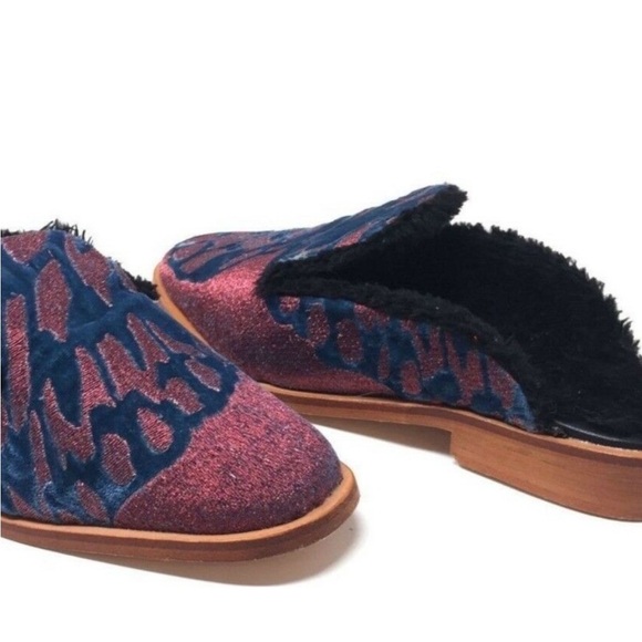 Free People Hieress Women’s Mules Butterfly Effect Fur Lined Shoe US 7 NIB - Picture 15 of 16